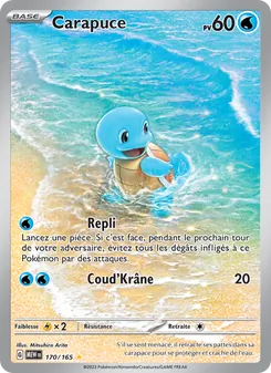 Carte Pokémon Carapuce, Illustration rare, extension 151