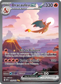 Carte Pokémon Dracaufeu-ex, Illustration spéciale rare, extension 151