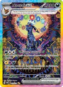 Carte Pokémon Noctali-ex, Illustration spéciale rare, extension Évolutions Prismatiques